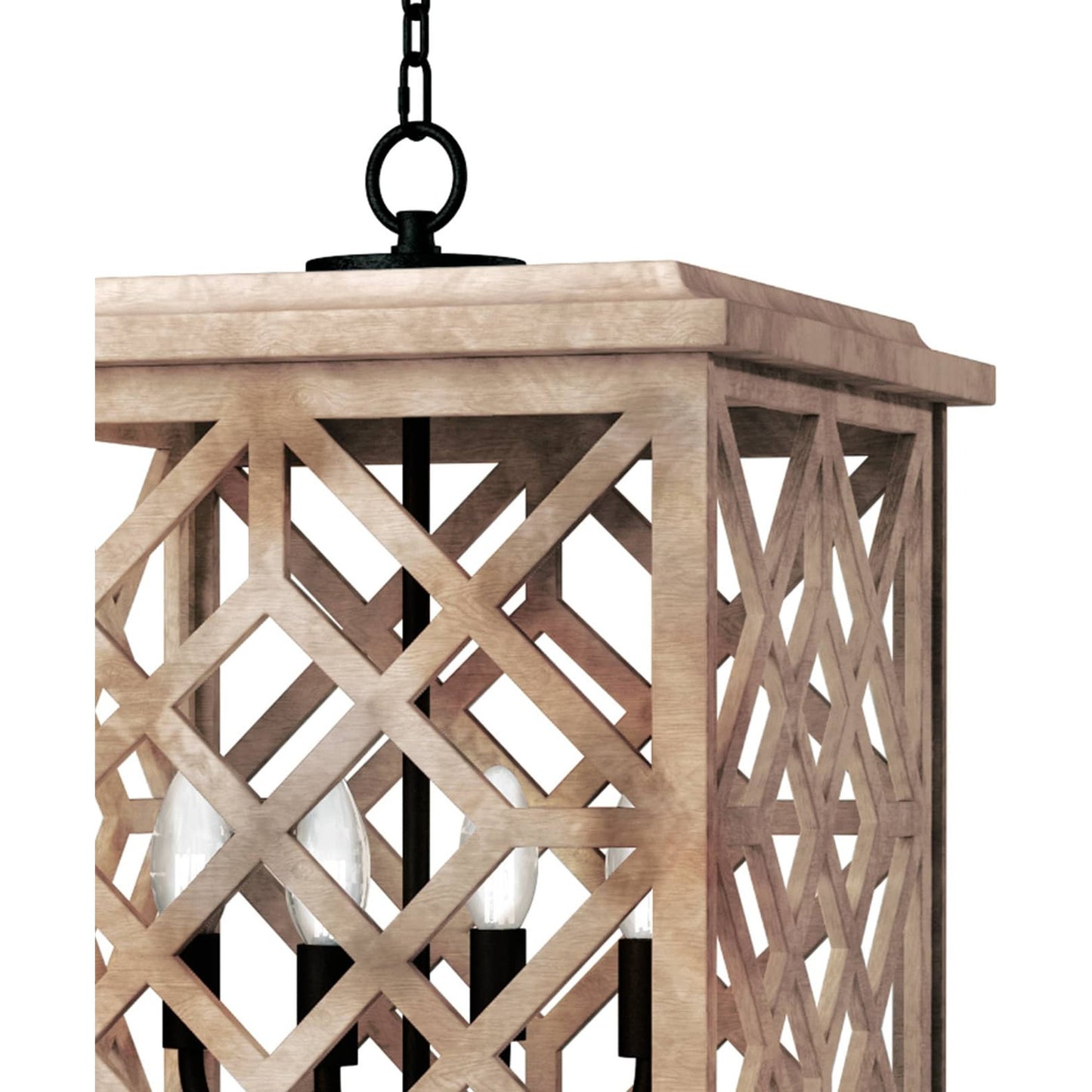 004 SI-1759133 | Closeup | Chatham Natural Lantern by Regina Andrew. Made from wood in a cottage & farmhouse style.