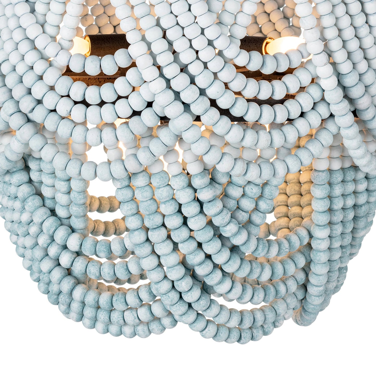 003 SI-2002185 | Closeup | Ombre Wood Bead Flush Mount by Regina Andrew in blue. Made from birch wood in a modern style.