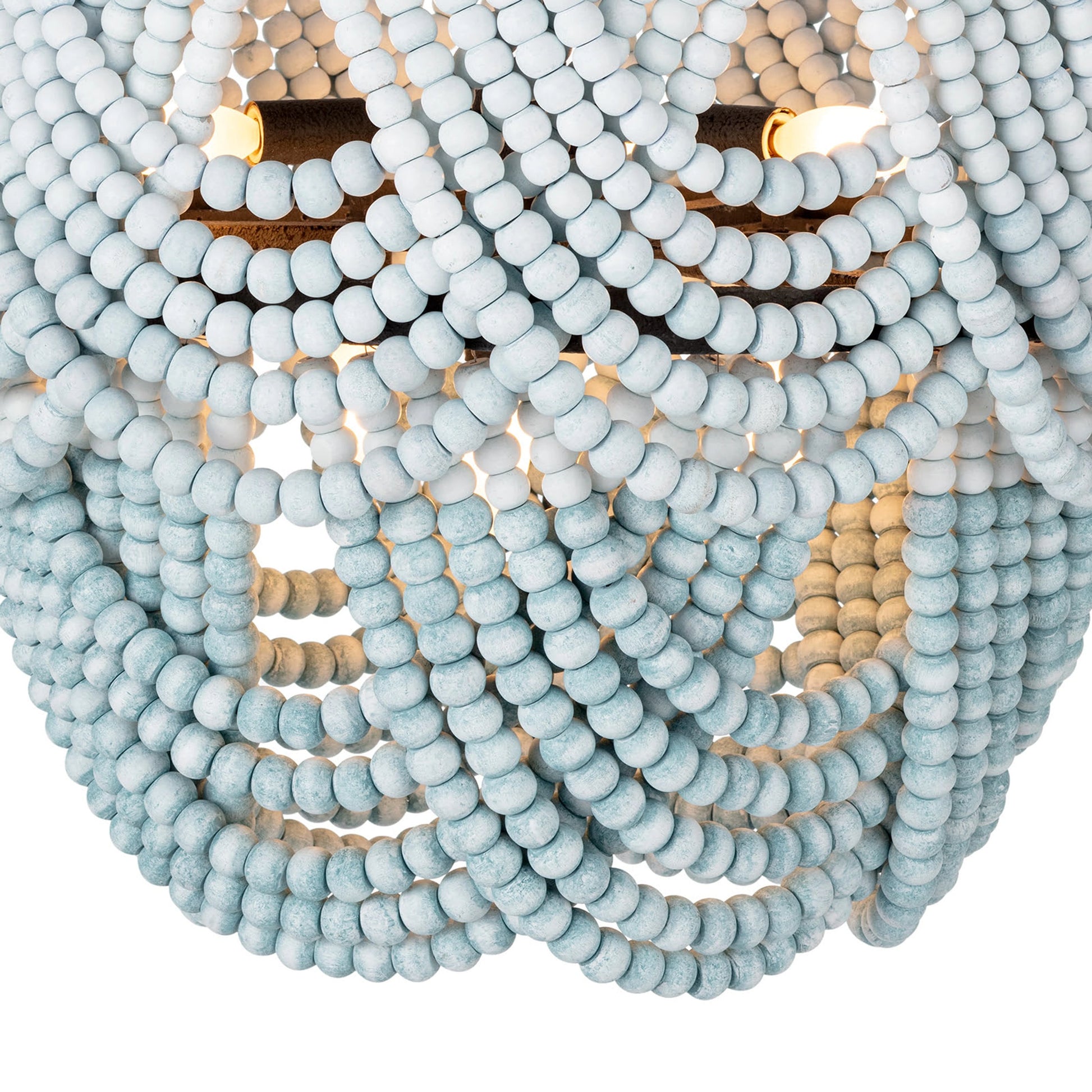 Ombre Wood Bead Flush Mount by Regina Andrew in blue. Made from birch wood in a modern style.