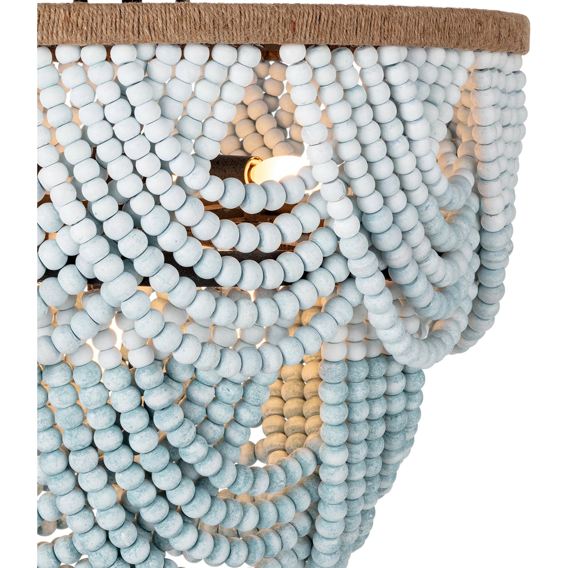 Ombre Wood Bead Flush Mount by Regina Andrew in blue. Made from birch wood in a modern style.