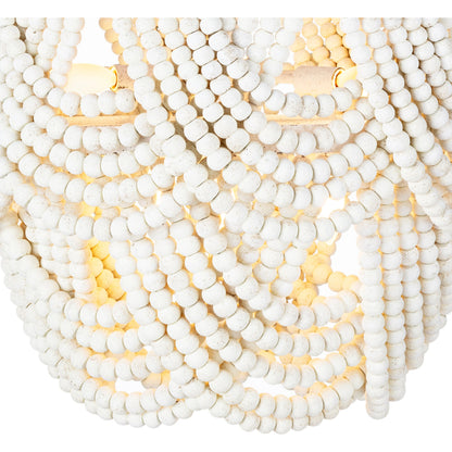 Lorelei Wood Bead Flush Mount by Regina Andrew in white. Made from birch wood in a modern style.