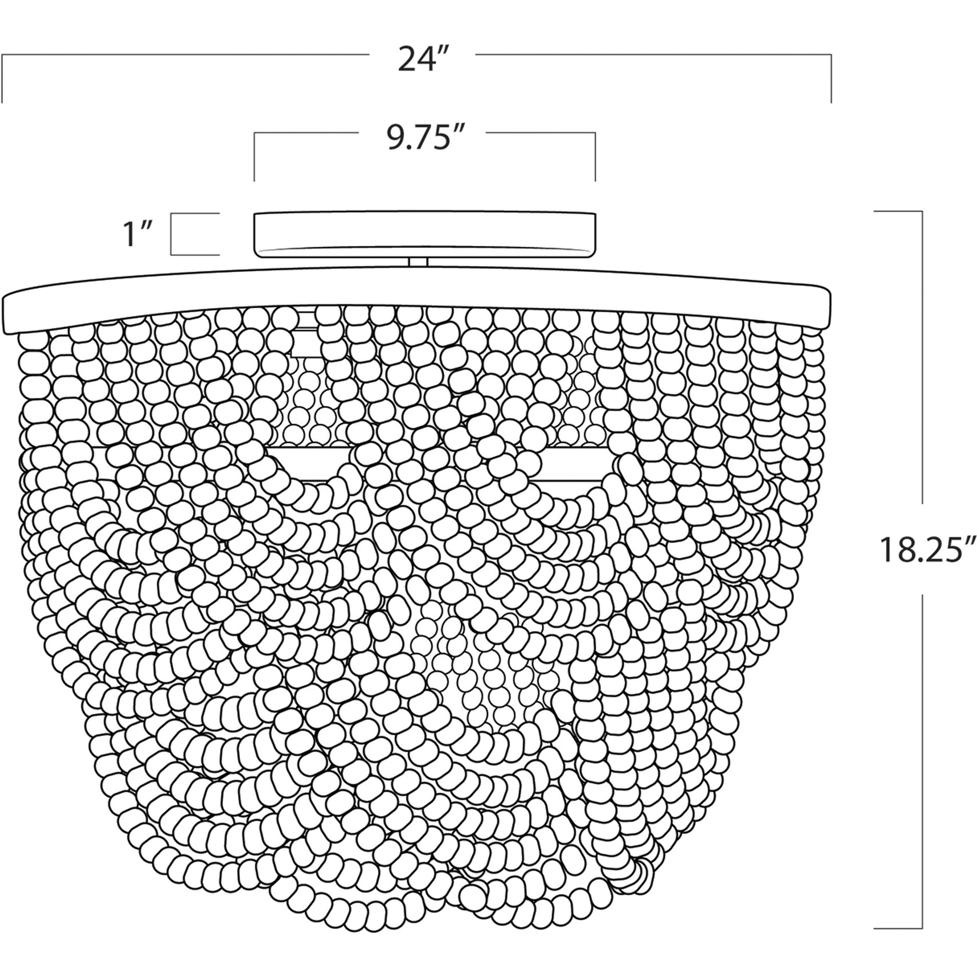 Lorelei Wood Bead Flush Mount by Regina Andrew in white. Made from birch wood in a modern style.