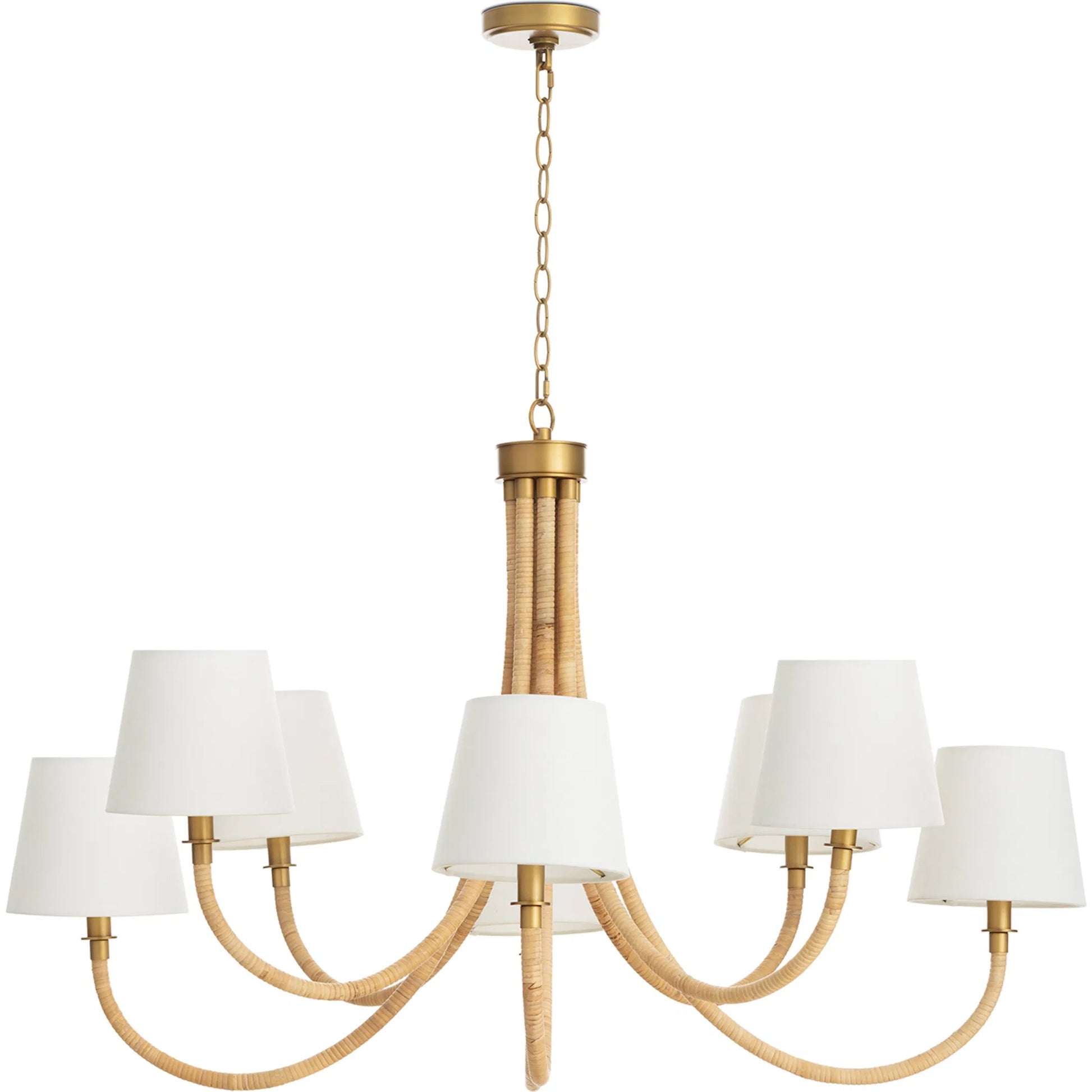 Treble Chandelier by Regina Andrew in brown and natural. Made from natural material in a modern style.