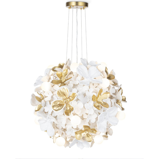 001 SI-2002231 | Primary Silo | Dogwood Chandelier by Regina Andrew in white. Made from resin in a modern style.