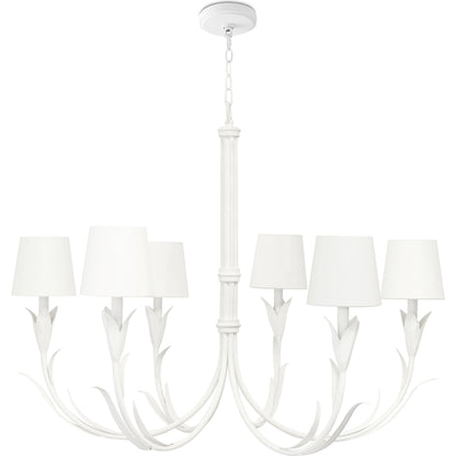 River Reed Chandelier by Regina Andrew in antique gold leaf. Made from steel in a modern style.