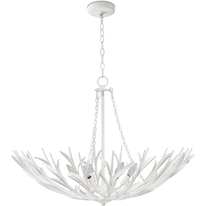 River Reed Basin Chandelier by Regina Andrew in antique gold leaf. Made from steel in a modern style.