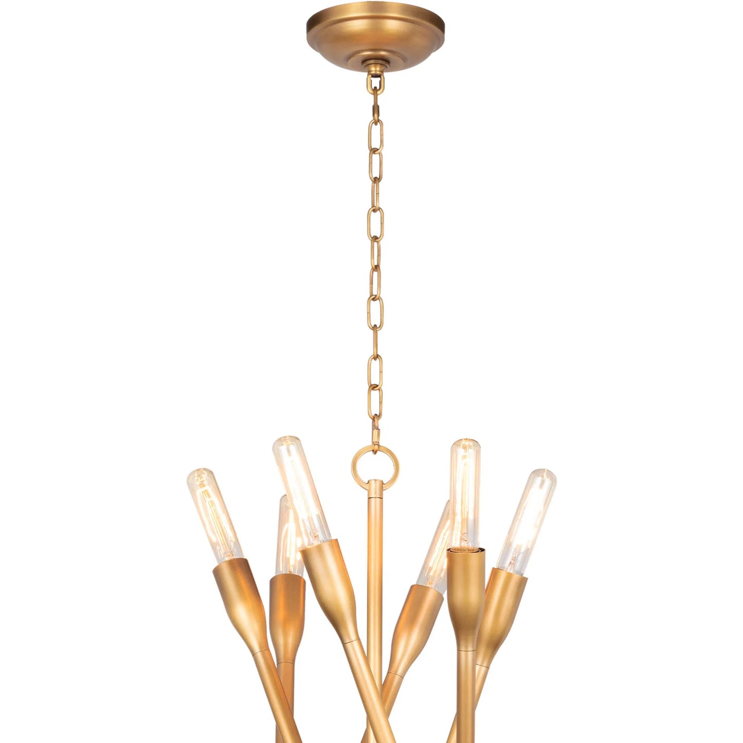 028 SI-2002240 | Closeup | Cobra Chandelier by Regina Andrew. Made from steel in a modern style.