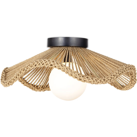 Provence Cafe Flush Mount by Regina Andrew. Made from rope in a cottage & farmhouse style.