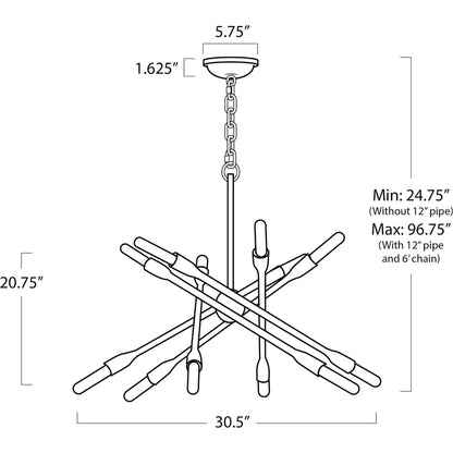 Cobra Chandelier by Regina Andrew. Made from steel in a modern style.