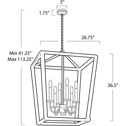 Luella Lantern by Regina Andrew in white and blackened brass. Made from jute rope in a transitional style.