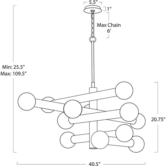 Dion Chandelier by Regina Andrew. Made from steel in a unique style.