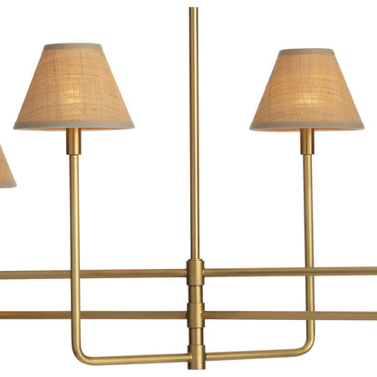 Polly Metal Chandelier, Rattan by Regina Andrew. Made from steel in a modern style.