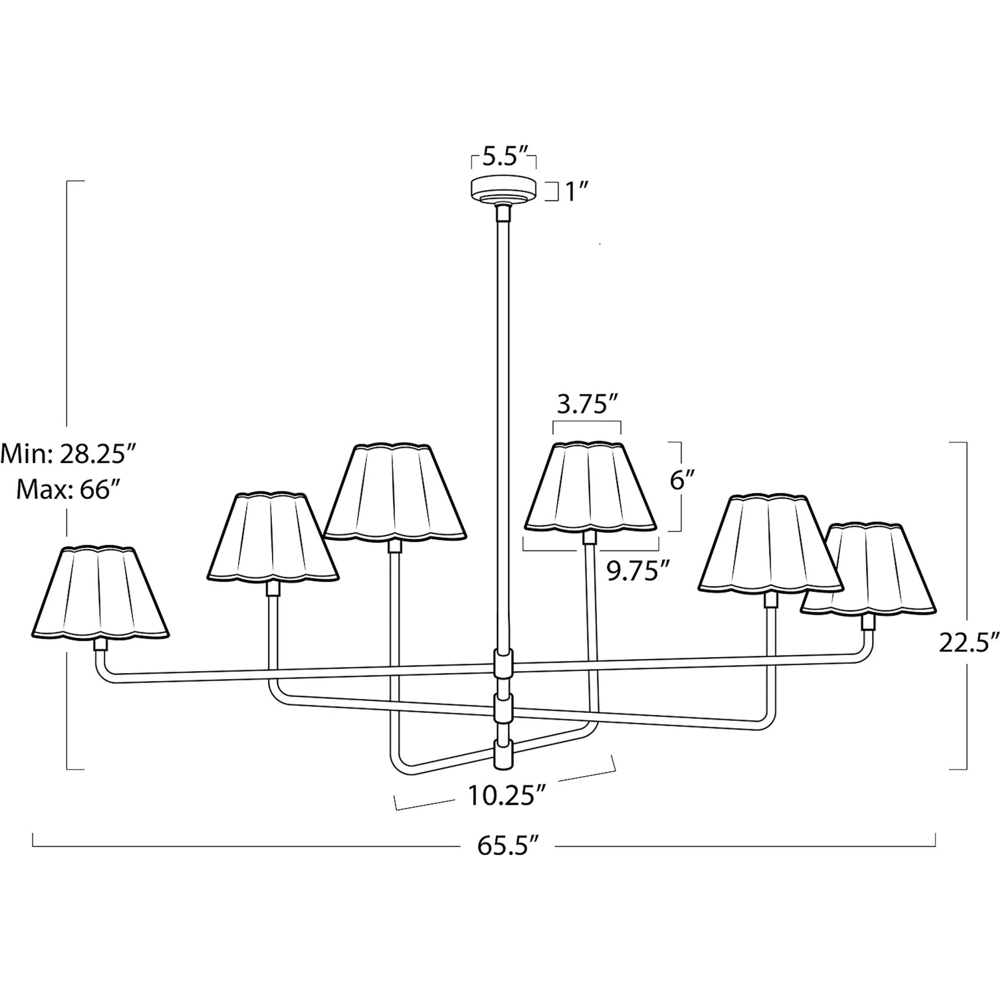 Polly Metal Chandelier, White by Regina Andrew. Made from steel in a modern style.