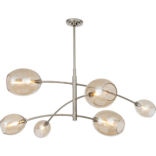 Artemis Chandelier, Champagne by Regina Andrew in polished nickel. Made from glass in a unique style.