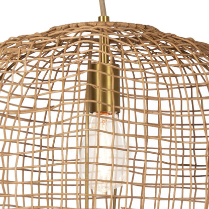 Selene Pendant by Regina Andrew in natural. Made from rattan in a unique style.
