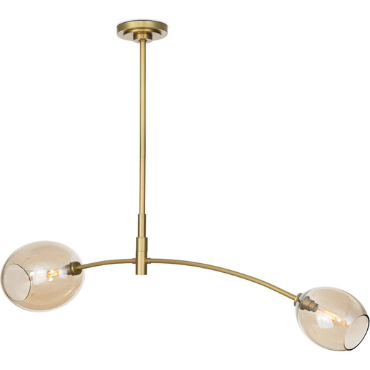 Artemis Double Pendant, Champagne by Regina Andrew in brass and natural brass. Made from glass in a unique style.