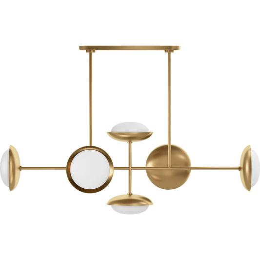 Bond Linear Chandelier by Regina Andrew in brass and natural brass. Made from steel in a unique style.