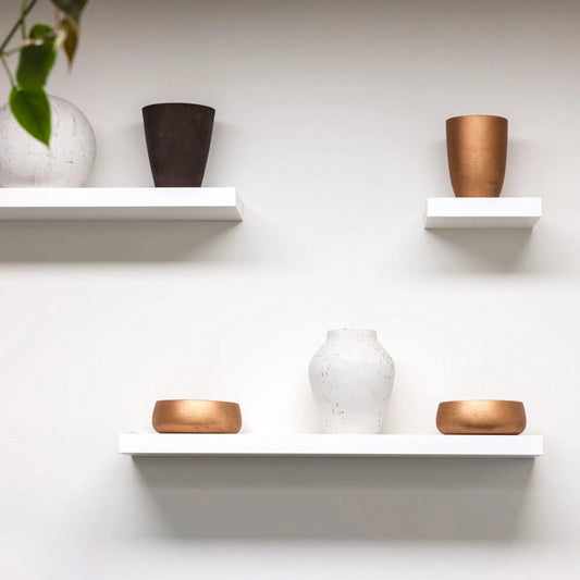 Mineral Tapered Vase by LH Imports in metallic bronze. Made from ro-cement in a unique style.