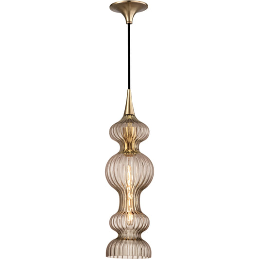Pomfret Pendant by Hudson Valley in aged brass. Made from steel in a eclectic & global style.