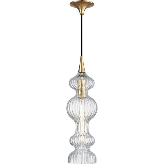 Pomfret Pendant by Hudson Valley in aged brass. Made from steel in a eclectic & global style.