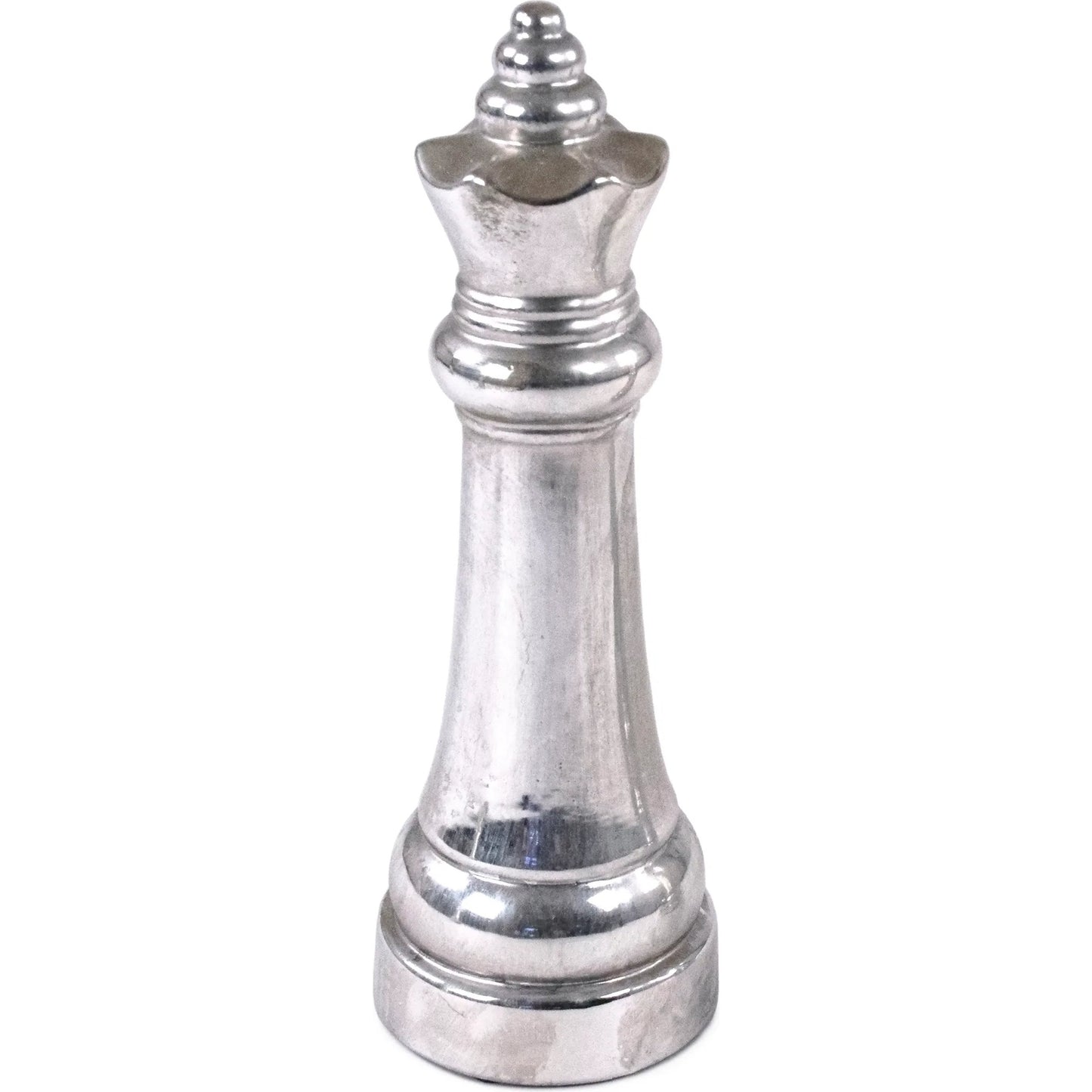 001 SI-2448728 | Additional Silo | Queen Chess Accent Decor by Zentique in metallic silver. Made from terracotta in a modern style.