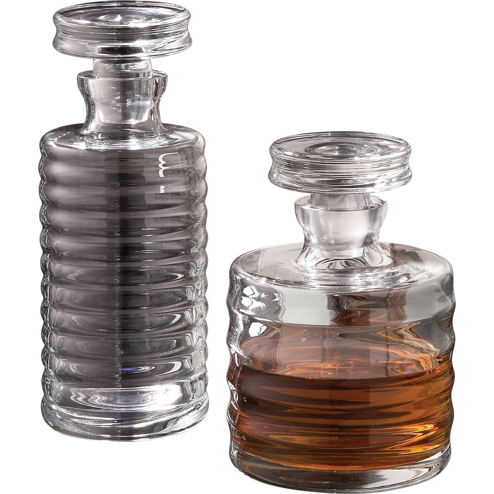 Ribbed Decanter by Global Views. Made from glass in a transitional style.