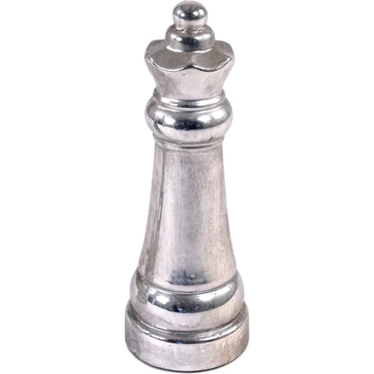 Queen Chess Accent Decor by Zentique in metallic silver. Made from terracotta in a modern style.