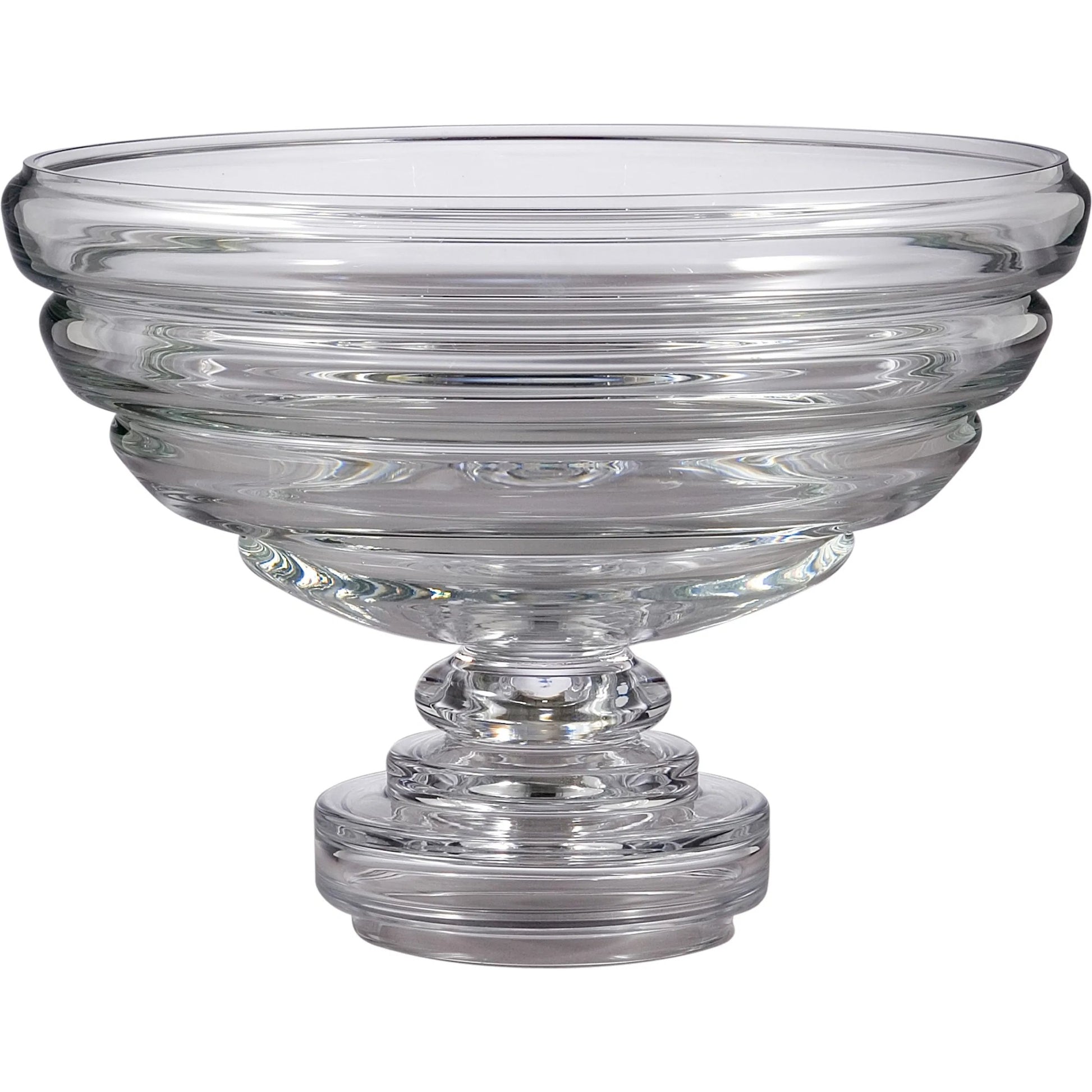 Belted Footed Fruit Bowl by Global Views. Made from glass in a transitional style.
