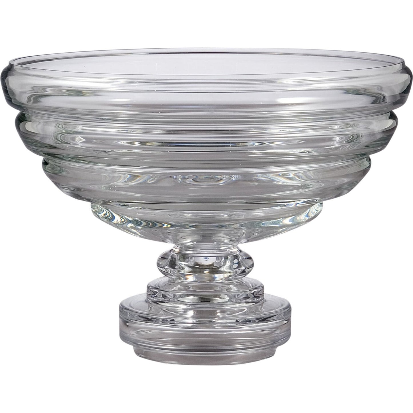 001 SR-891374 | Primary Silo | Belted Footed Fruit Bowl by Global Views. Made from glass in a transitional style.