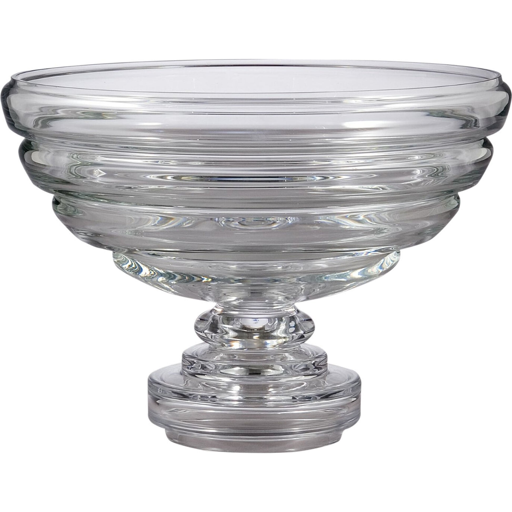 Belted Footed Fruit Bowl by Global Views. Made from glass in a transitional style.