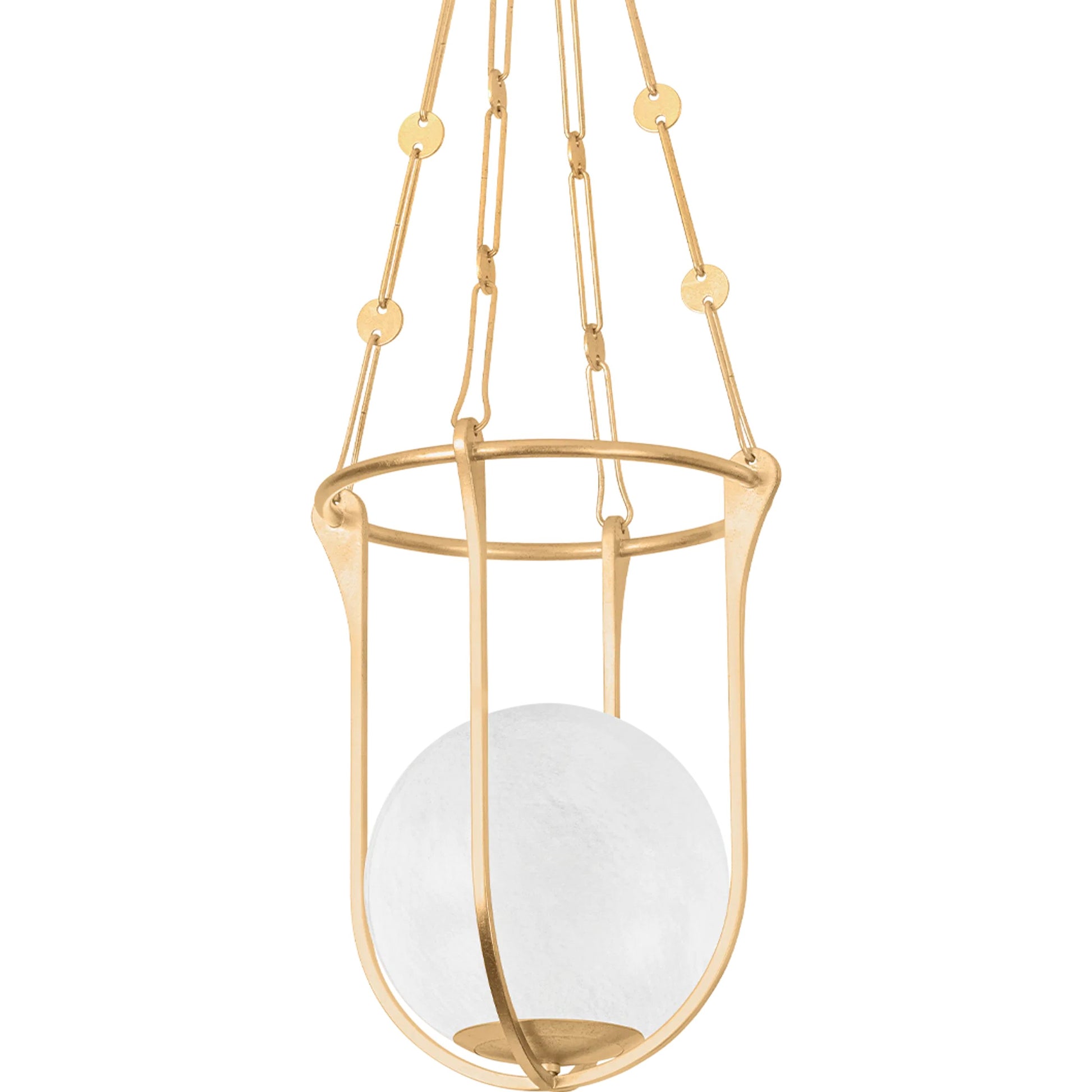 Verbank Lantern by Hudson Valley in vintage gold leaf. Made from iron, steel in a modern style.