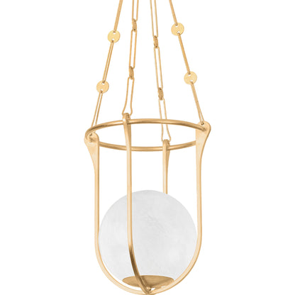 Verbank Lantern by Hudson Valley in vintage gold leaf. Made from iron, steel in a modern style.