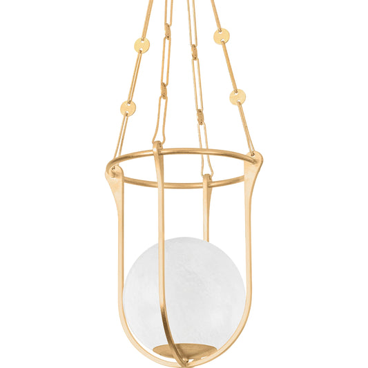 Verbank Lantern by Hudson Valley in vintage gold leaf. Made from iron, steel in a unique style.