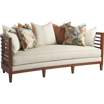 St. Lucia Sofa by Tommy Bahama Home in green. Made from unique in a coastal style.