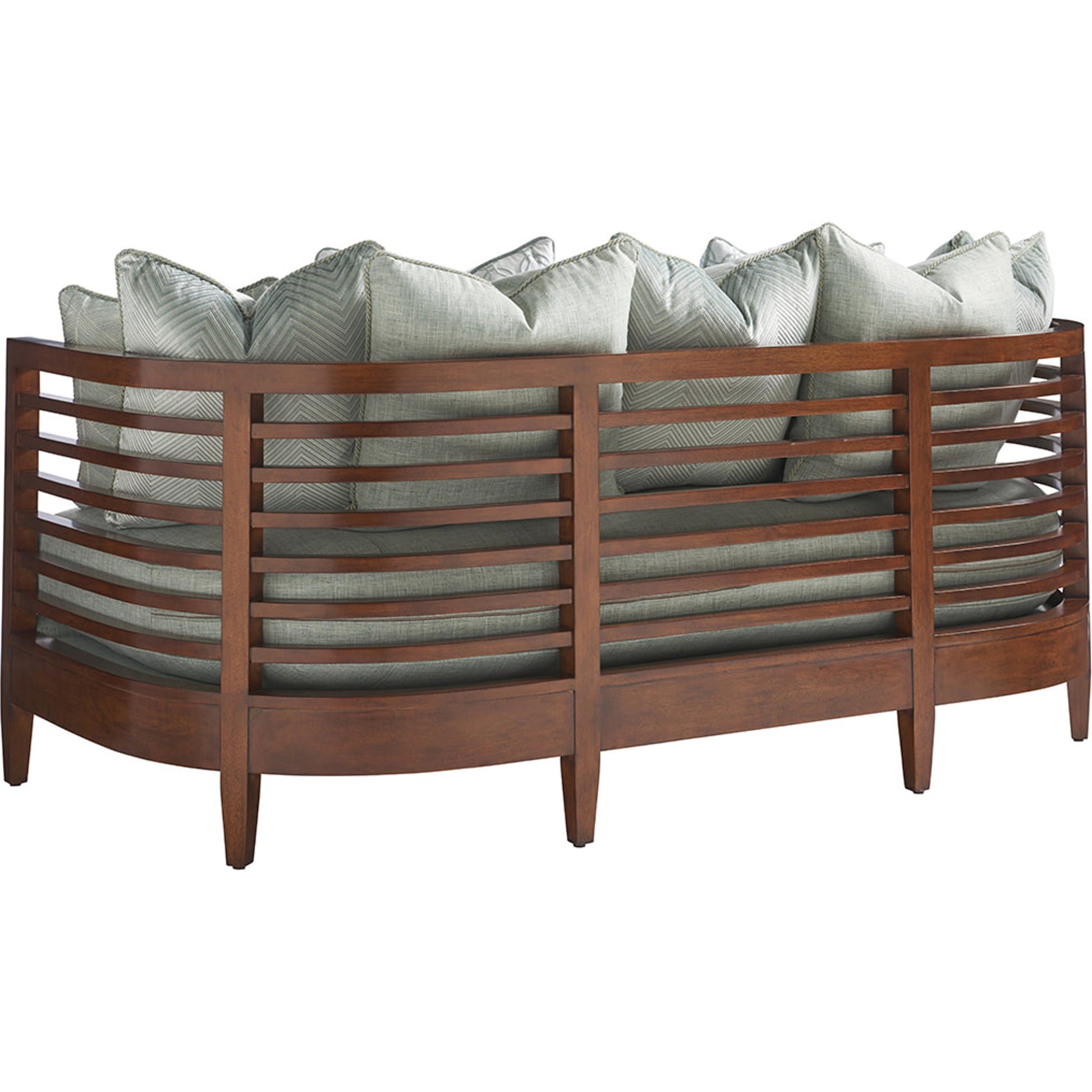 St. Lucia Sofa by Tommy Bahama Home in green. Made from unique in a coastal style.