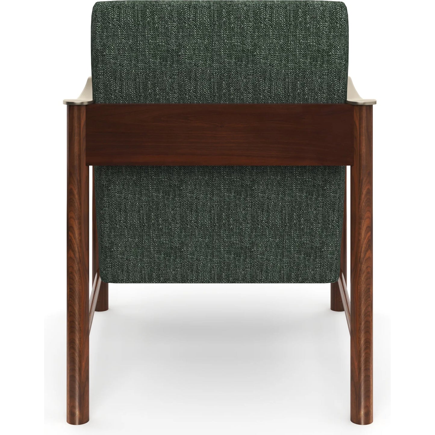 003 SI-2370838 | Additional Silo | Slant Accent Chair by Caracole in eucalyptus linen and retro walnut, champagne gold. Made from unique in a eclectic & global style.