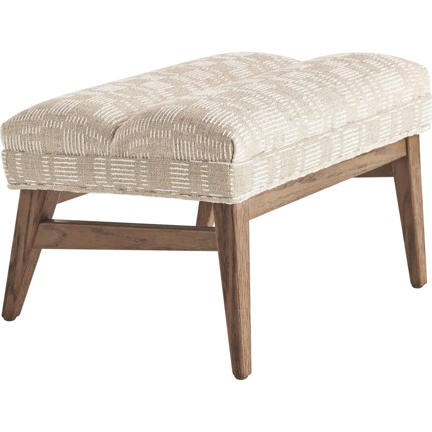 002 SI-2540606 | Additional Silo | Hayley Ottoman by Tommy Bahama Home in cream and brown. Made from white oak, fabric in a unique style.