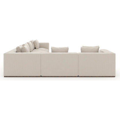 Bello 5-Piece Sectional by Caracole in oatmeal and retro walnut. Made from unique in a transitional style.