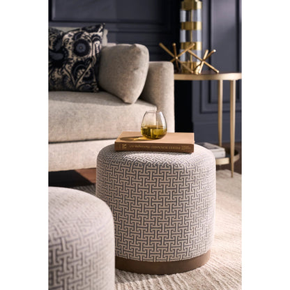 Libby Langdon Marlowe Tiered Round End Table by Fairfield Chair in brown and smoked stone. Made from stainless steel, walnut solids, veneers in a unique style.