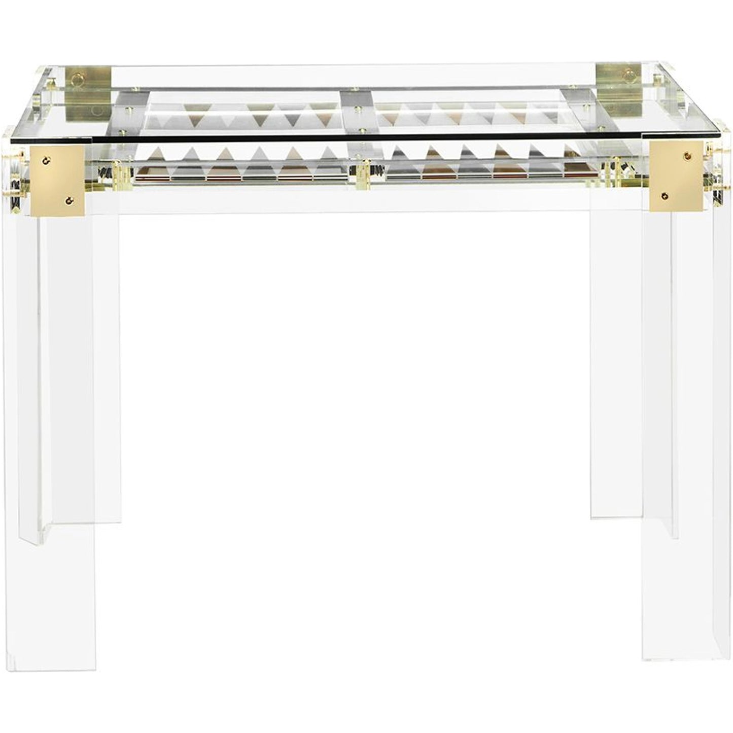 003 S-246332 | Additional Silo | Pierre Backgammon Table by Interlude Home in clear, shiny brass, shiny silver. Made from acrylic, metal, glass in a modern style.