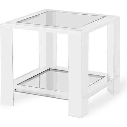 Surrey Side Table by Interlude Home in clear, clear glass. Made from acrylic, glass in a modern style.