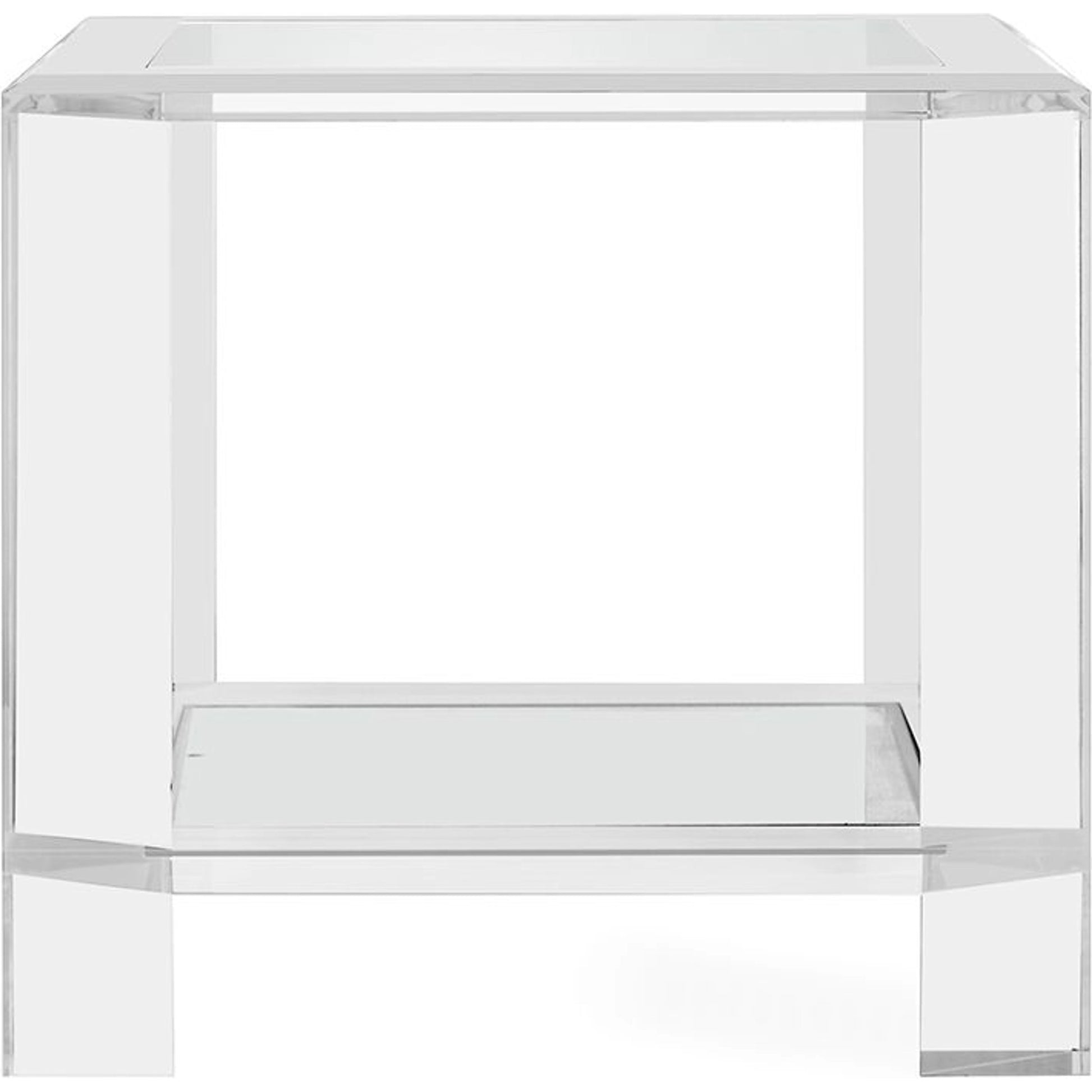 Surrey Side Table by Interlude Home in clear, clear glass. Made from acrylic, glass in a modern style.