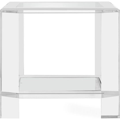 Surrey Side Table by Interlude Home in clear, clear glass. Made from acrylic, glass in a modern style.