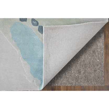 Kawai Rug - KAW8986F by Feizy in green, blue, ivory. Made from wool, viscose in a unique style.