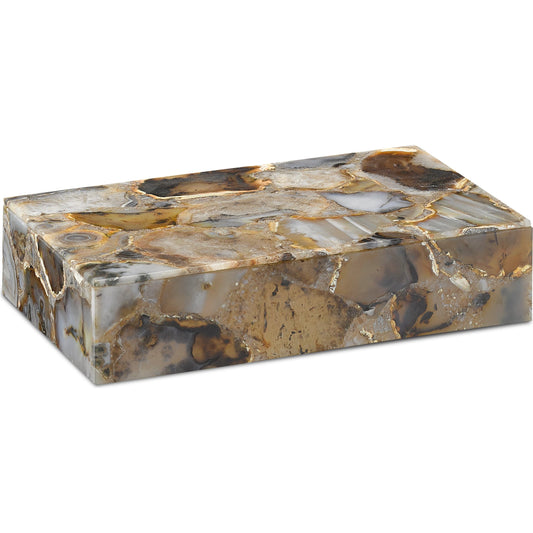 Malaga Box by Currey and Company in black agate. Made from agate in a eclectic & global style.