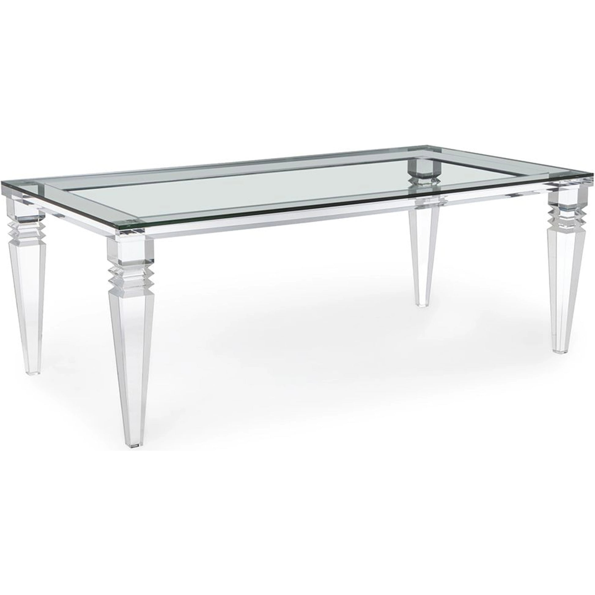 Savannah Dining Table by Interlude Home in clear, clear glass. Made from acrylic, glass in a modern style.