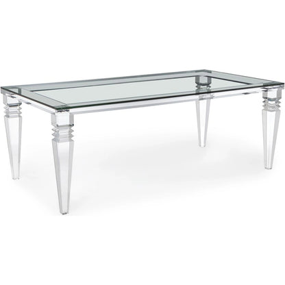Savannah Dining Table by Interlude Home in clear, clear glass. Made from acrylic, glass in a modern style.