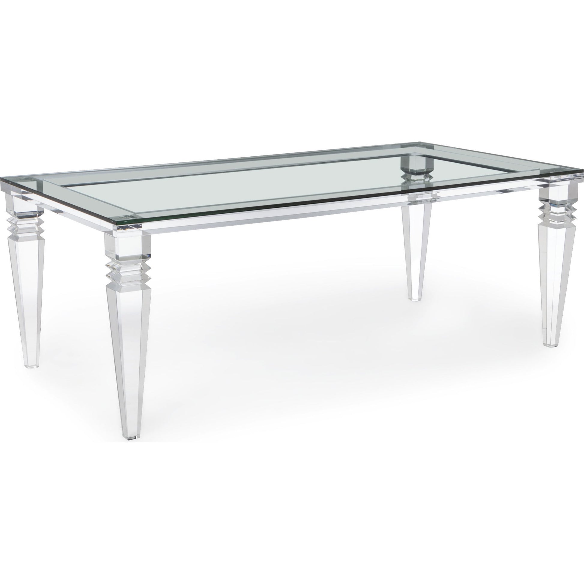 Savannah Dining Table by Interlude Home in clear, clear glass. Made from acrylic, glass in a modern style.
