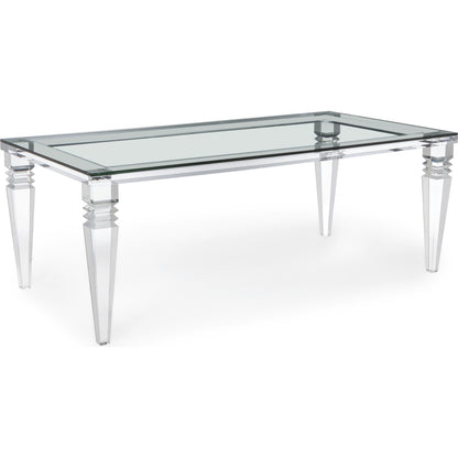 Savannah Dining Table by Interlude Home in clear, clear glass. Made from acrylic, glass in a modern style.