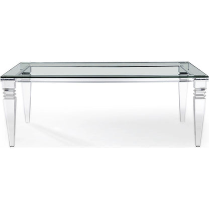 Savannah Dining Table by Interlude Home in clear, clear glass. Made from acrylic, glass in a modern style.